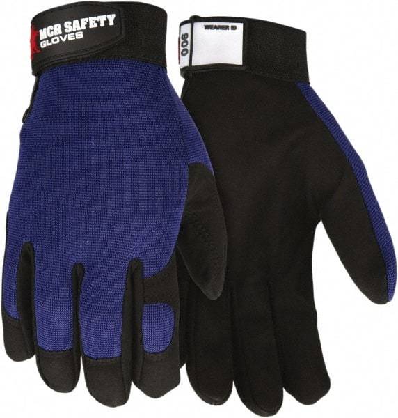 MCR Safety - Size 2XL Synthetic Blend General Protection Work Gloves - For Work & Driver, Uncoated, Hook & Loop Cuff, Black/Blue, Paired - All Tool & Supply