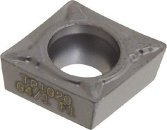 Seco - CCMT32.51 F1 Grade TP1020 Cermet Turning Insert - Uncoated, 80° Diamond, 3/8" Inscr Circle, 5/32" Thick, 1/64" Corner Radius - All Tool & Supply