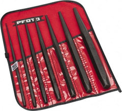 Proto - 7 Piece, 3/32 to 3/8", Drift Punch Set - Hex Shank, Steel, Comes in Tool Roll - All Tool & Supply