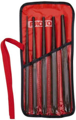 Proto - 5 Piece, 1/8 to 5/16", Drift Punch Set - Hex Shank, Steel, Comes in Tool Roll - All Tool & Supply