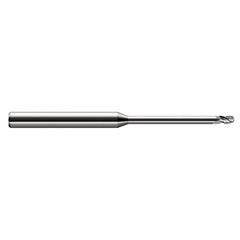 ‎0.08″ Dia. × 1/8″ Shank × 0.12″ DOC × 2-1/2″ OAL, Carbide Uncoated, Stub , 3 Flute, Ballnose End Mill - Exact Industrial Supply