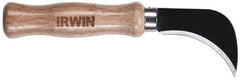 Irwin - Fixed Linoleum Knife - 4.3333" Blade, Silver & Brown Wood Handle, 1 Blade Included - All Tool & Supply