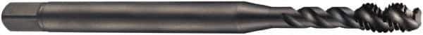 DORMER - M22x2.50 Metric Coarse 4 Flute 6H Bottoming Spiral Flute Tap - Cobalt, Oxide Finish, 140mm OAL, Right Hand Flute, Right Hand Thread, Series EX016H - All Tool & Supply