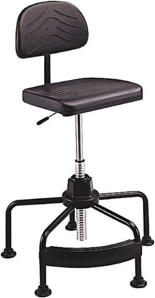 Safco - 17 to 35" High Industrial Chair - 25" Wide x 24" Deep, Polyurethane Seat, Black - All Tool & Supply