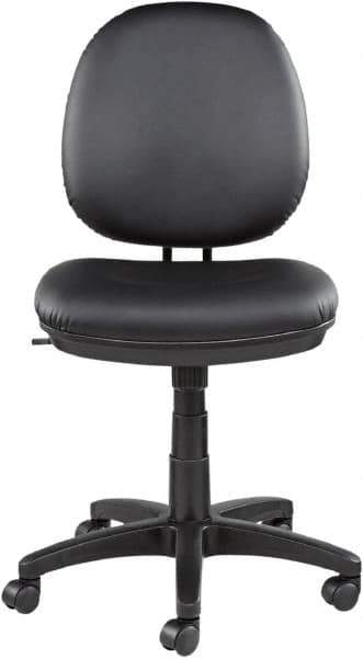 ALERA - 18-3/4 to 23-1/2" High Task Chair - 19" Wide x 25-3/4" Deep, Leather Seat, Black - All Tool & Supply