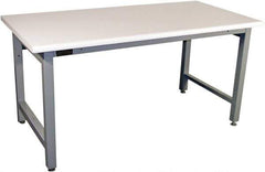 Proline - 60 Wide x 30" Deep x 36" High, Plastic Laminate Workbench - Adjustable Height Legs, Gray - All Tool & Supply