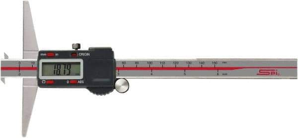 SPI - 0" to 8" Electronic Depth Gage - 0.0015" Accuracy, 0.0005" Resolution, 4" Base Length - All Tool & Supply