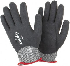 Ansell - Size S, ANSI Cut Lvl A2, Abrasion Lvl 4, Nitrile Coated Cut Resistant Gloves - Fully Coated Coated, Black - All Tool & Supply