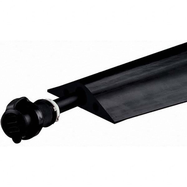 Checkers - 3 Channel 5" Long, 3/4" Max Compatible Cable Diam, Black Rubber On Floor Cable Covers - All Tool & Supply