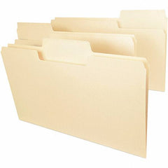 SMEAD - 14-5/8 x 9-1/2", Legal, Manila, File Folders with Top Tab - 14 Point Stock, Assorted Tab Cut Location - All Tool & Supply