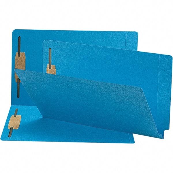 SMEAD - 15-1/4 x 9-1/2", Legal, Blue, File Folders with End Tab - 11 Point Stock, Straight Tab Cut Location - All Tool & Supply