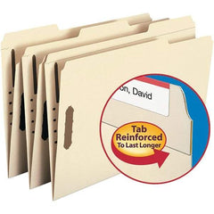 SMEAD - 14-5/8 x 9-1/2", Legal, Manila, File Folders with Top Tab - 11 Point Stock, Assorted Tab Cut Location - All Tool & Supply