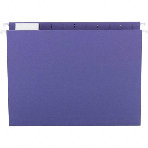 SMEAD - 12-1/4 x 9-1/2", Letter Size, Purple, Hanging File Folder - 11 Point Stock, 1/5 Tab Cut Location - All Tool & Supply