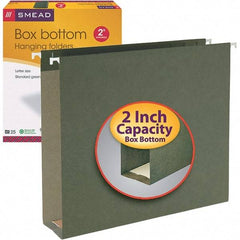 SMEAD - 12-1/4 x 9-1/2", Letter Size, Standard Green, Hanging File Folders with Box Bottom - 11 Point Stock - All Tool & Supply