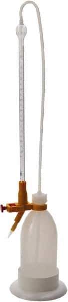 Dynalon Labware - 10 ml Borosilicate Glass Burette, Polyethylene Bottle Titrating Burette - 4-39/64" Diam x 22-7/16" High - All Tool & Supply