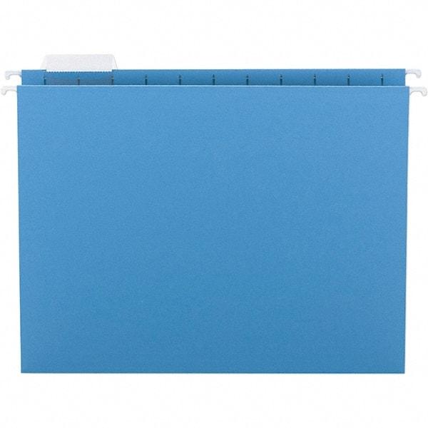 SMEAD - 12-1/4 x 9-1/2", Letter Size, Blue, Hanging File Folder - 11 Point Stock, 1/5 Tab Cut Location - All Tool & Supply