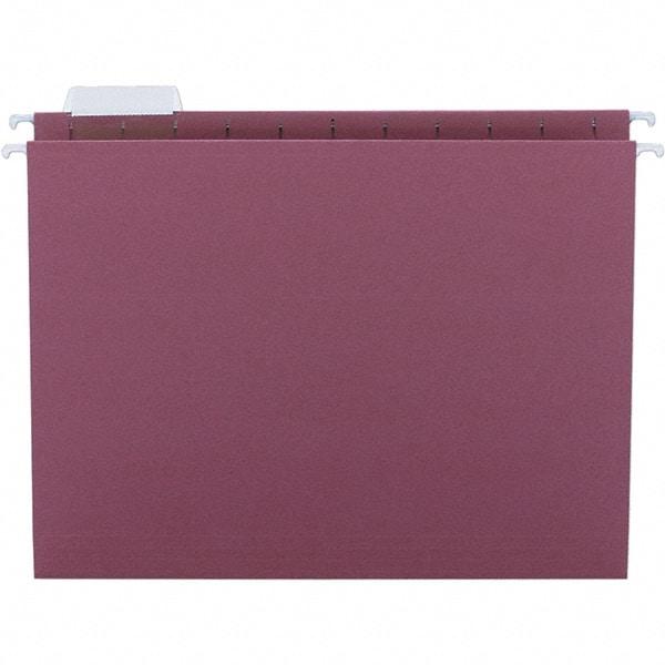 SMEAD - 12-1/4 x 9-1/2", Letter Size, Maroon, Hanging File Folder - 11 Point Stock, 1/5 Tab Cut Location - All Tool & Supply