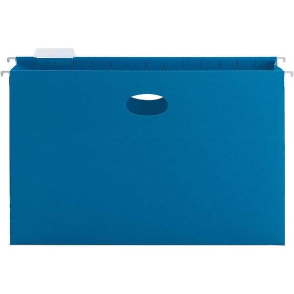 SMEAD - 9-1/2 x 14-1/2", Legal, Sky Blue, Hanging File Folder - 11 Point Stock, 1/5 Tab Cut Location - All Tool & Supply