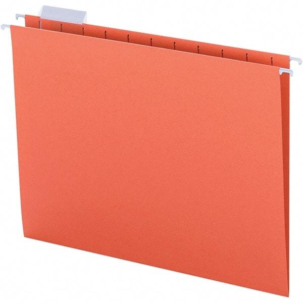 SMEAD - 12-1/4 x 9-1/2", Letter Size, Orange, Hanging File Folder - 11 Point Stock, 1/5 Tab Cut Location - All Tool & Supply