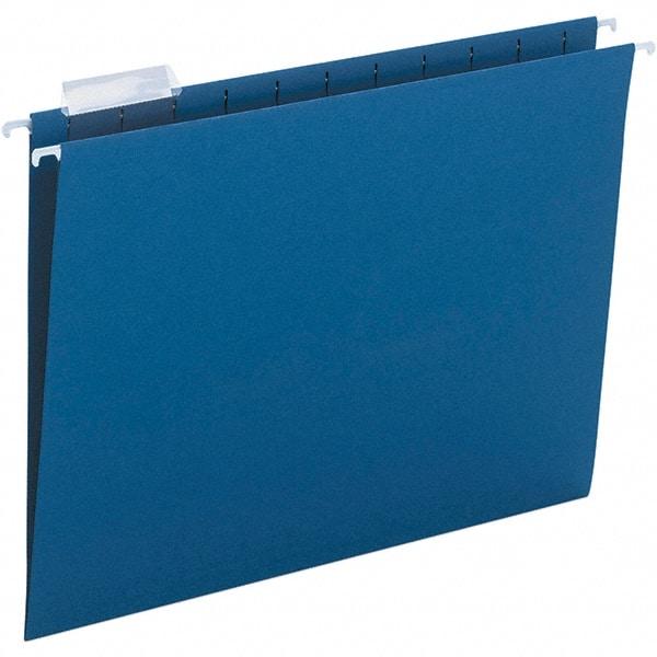 SMEAD - 12-1/4 x 9-1/2", Letter Size, Navy, Hanging File Folder - 11 Point Stock, 1/5 Tab Cut Location - All Tool & Supply