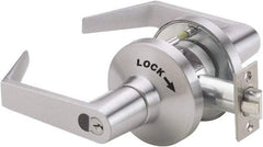 Ability One - Grade 1 Vestibule/Classroom/Security Lever Lockset - 2-3/4" Back Set, Zinc, Satin Chrome Finish - All Tool & Supply