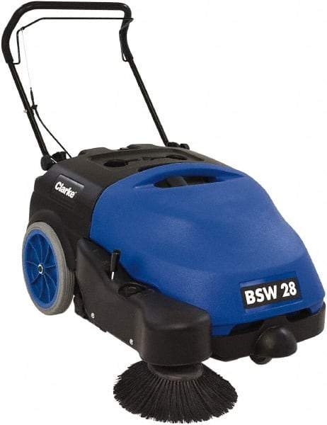 Clarke - 28" Sweeping Width, Dual Brush Sweeper - Self Propelled, Plastic Wheels, 15.8 Gal Capacity, 2.1 Cu Ft Capacity - All Tool & Supply