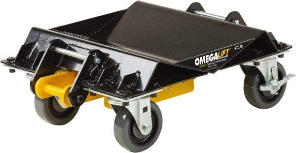Omega Lift Equipment - 4 Wheel, 2,000 Lb Capacity, One Pair Dolly without Handle - 4" Casters, 10 to 36" Polyurethane Mold on Polyetyhylene Wheels - All Tool & Supply