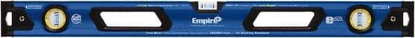 Empire Level - 32" Long 3 Vial Box Beam Level - Metal, Blue, 1 Level & 2 Plumb Vials - All Tool & Supply