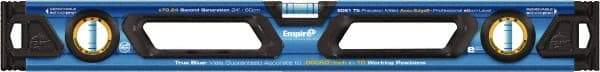 Empire Level - Magnetic 24" Long 3 Vial Box Beam Level - Metal, Blue, 1 Level & 2 Plumb Vials - All Tool & Supply