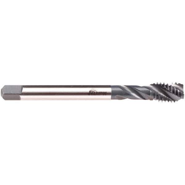 Emuge - 7/8-9 UNC 4 Flute 2B/3B Modified Bottoming Spiral Flute Tap - High Speed Steel, NE2 Finish, 5.512" OAL, Right Hand Flute, Right Hand Thread, Series CU533200 - All Tool & Supply