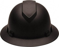 PYRAMEX - ANSI Type I, Class E Rated, 4-Point, Ratchet Adjustment Hard Hat - One Size Fits Most, Graphite, Full Brim - All Tool & Supply