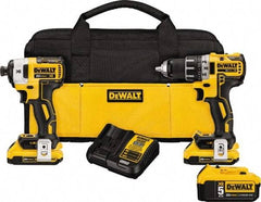 DeWALT - 20 Volt Cordless Tool Combination Kit - Includes Brushless Compact Drill/Driver & Impact Driver, Lithium-Ion Battery Included - All Tool & Supply