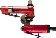 Chicago Pneumatic - 4-1/2" Wheel Diam, 12,000 RPM, Pneumatic Angle & Disc Grinder - 29.7 CFM, Front Exhaust - All Tool & Supply