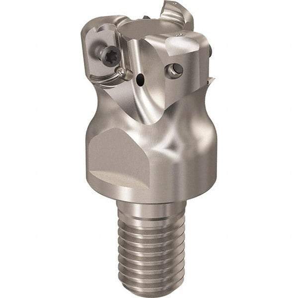 Seco - R217.21.RE 12mm Threaded Shank Milling Tip Insert Holder & Shank - 1.181102" Projection, 1" Neck Diam, M12 Neck Thread, 25mm Nose Diam, 30mm OAL, Tool Steel Tool Holder - All Tool & Supply