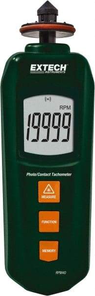 Extech - Tachometers Type: Photo/Contact Tachometer Minimum Measurement (RPM): 5 (Photo); 0.5 (Contact) - All Tool & Supply