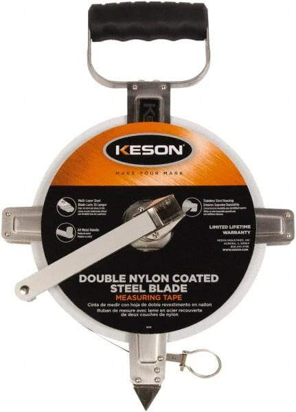 Keson - 100' x 3/8" Tape Measure - 1/10 & 1/100' Graduation - All Tool & Supply