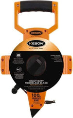 Keson - 100' x 1/2" Tape Measure - 1/8, 1/10 & 1/100" Graduation - All Tool & Supply