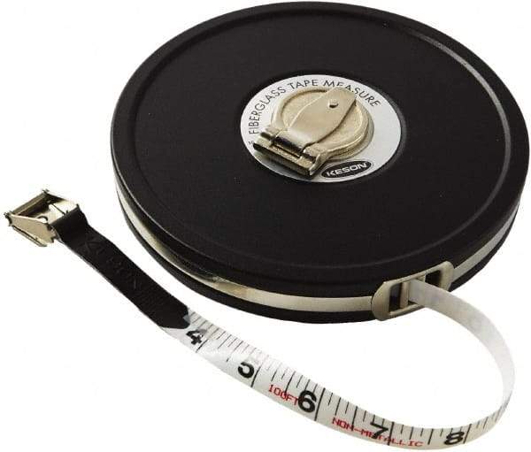 Keson - 100' x 1/2" Tape Measure - 1/8" Graduation - All Tool & Supply