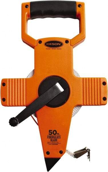 Keson - 50' x 1/2" Tape Measure - 1/10 & 1/100" Graduation - All Tool & Supply