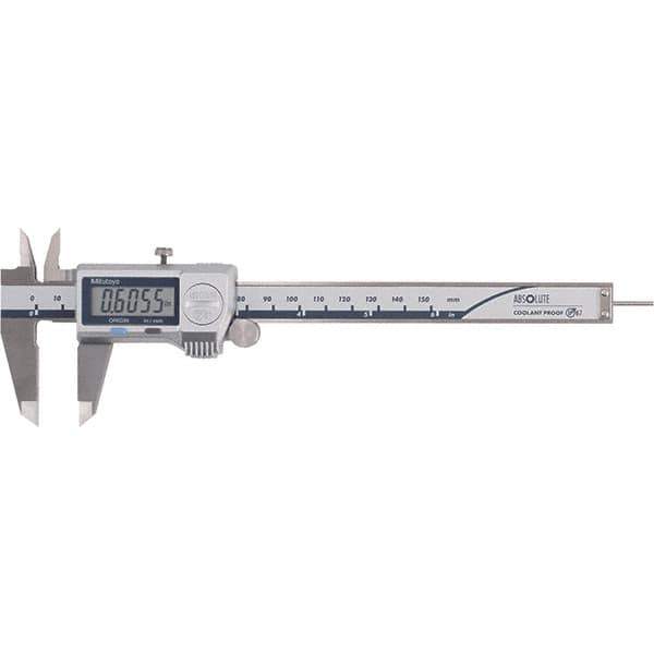 Mitutoyo - 0 to 6" Range 0.01mm Resolution, Electronic Caliper - Steel with 40mm Metal Jaws, 0.001" Accuracy - All Tool & Supply