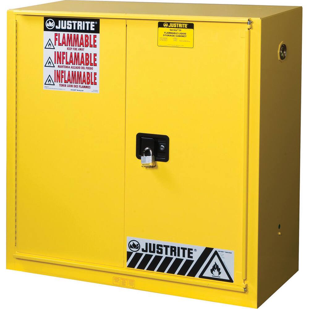 Justrite - 1 Door 1 Shelf 30 Gal Safety Cabinet for Flammable Substances - Exact Industrial Supply