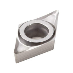 Seco - DCGT21.5 Grade KX Carbide Turning Insert - Uncoated, 55° Diamond, 1/4" Inscr Circle, 3/32" Thick, 0.0039" Corner Radius - All Tool & Supply