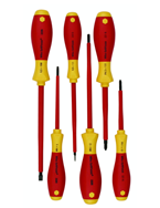 Insulated Screwdrivers Slotted 4.5; 6.5mm Phillips #1; 2. Square #1; 2. 6 Piece Set - All Tool & Supply