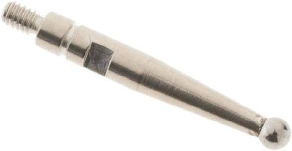 SPI - 2mm Ball Diam, Carbide, Ball Test Indicator Contact Point - 0.606" Contact Point Length, Use with Mitutoyo Test Indicators - All Tool & Supply