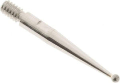 SPI - 1mm Ball Diam, Carbide, Ball Test Indicator Contact Point - 13/16" Contact Point Length, Use with Starrett Test Indicators - All Tool & Supply