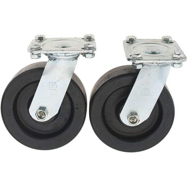 Value Collection - 6" Diam x 2" Wide x 7-39/64" OAH Top Plate Mount Swivel Caster - Polypropylene, 1,000 Lb Capacity, Sleeve Bearing, 3-7/8 x 4-1/2" Plate - All Tool & Supply