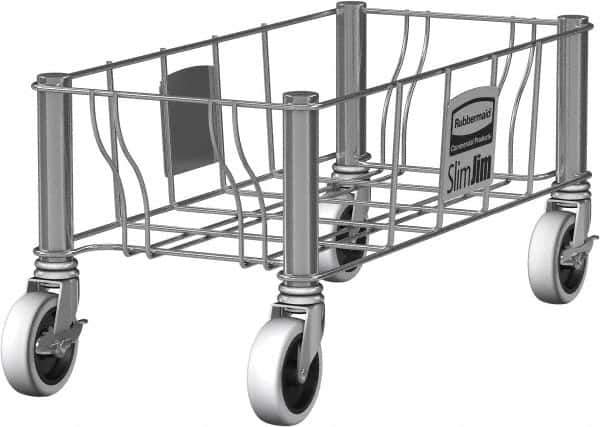 Rubbermaid - Rectangle Stainless Steel Trash Can Dolly - Compatible with 16 & 23 Gal Containers, Compatible with Vented Slim Jim - All Tool & Supply