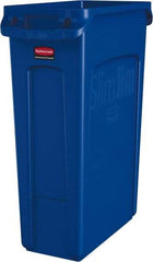 Rubbermaid - 23 Gal Blue Rectangle Trash Can - Polyethylene, None Graphic, 30" High x 22" Long x 11" Wide, Lid Not Included - All Tool & Supply