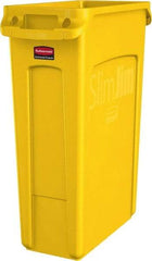 Rubbermaid - 23 Gal Yellow Rectangle Trash Can - Polyethylene, None Graphic, 30" High x 22" Long x 11" Wide, Lid Not Included - All Tool & Supply