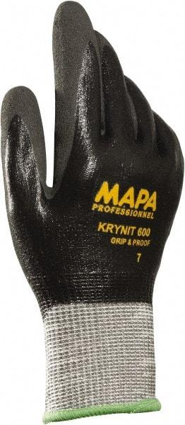 MAPA Professional - Size XL (10), ANSI Cut Lvl 2, Puncture Lvl 3, Abrasion Lvl 4, Nitrile Coated HDPE Cut Resistant Gloves - Fully Coated Coated, HDPE Lining, Knit Wrist, Gray, Paired - All Tool & Supply